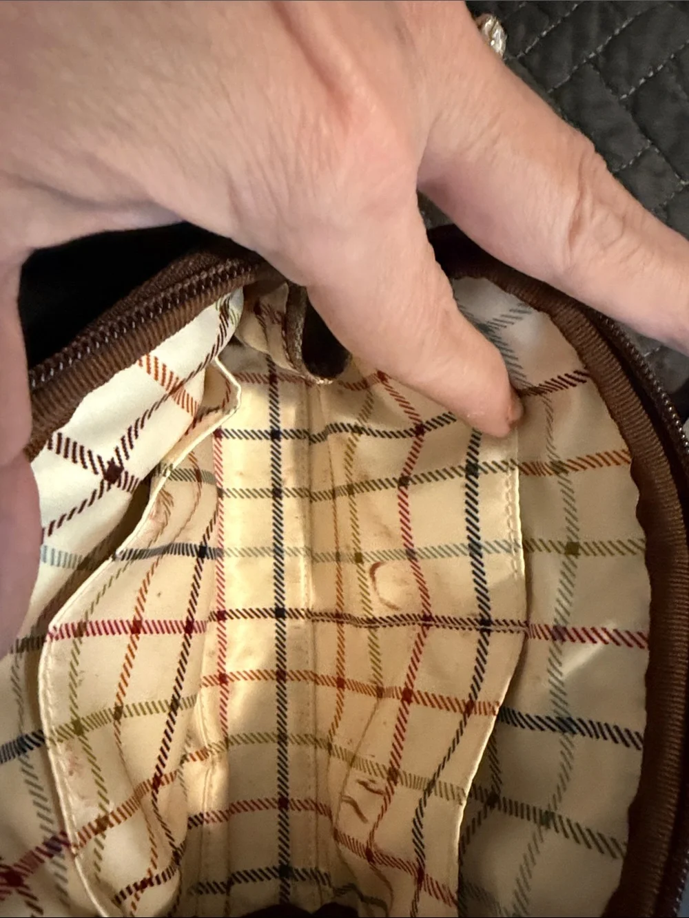 Coach Heritage Signature Canvas Toiletry‎ Case in Brown with Red Accent